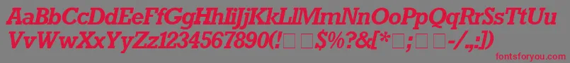 RockwellBolditalic Font – Red Fonts on Gray Background