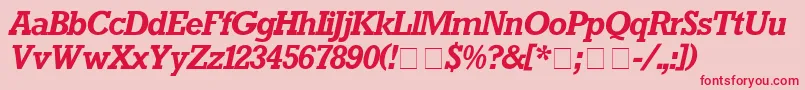 RockwellBolditalic Font – Red Fonts on Pink Background