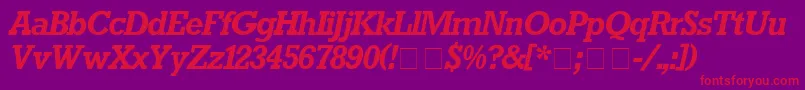 RockwellBolditalic Font – Red Fonts on Purple Background