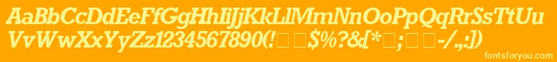 RockwellBolditalic Font – Yellow Fonts on Orange Background