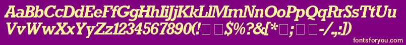 RockwellBolditalic Font – Yellow Fonts on Purple Background