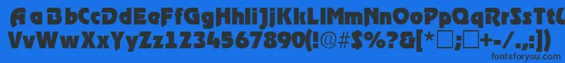 TenacesskRegular Font – Black Fonts on Blue Background