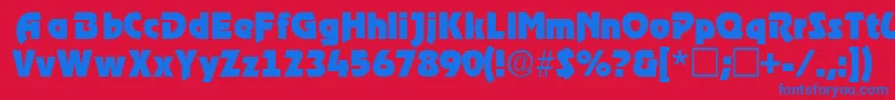 TenacesskRegular Font – Blue Fonts on Red Background