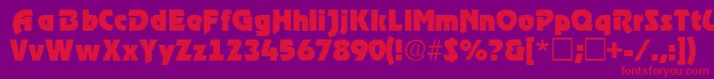 TenacesskRegular Font – Red Fonts on Purple Background