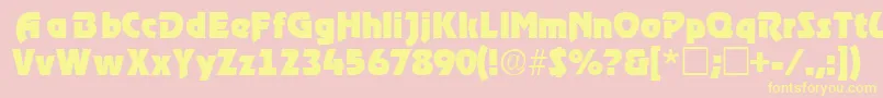 TenacesskRegular Font – Yellow Fonts on Pink Background