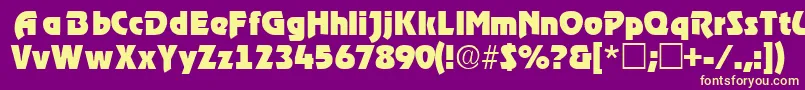 TenacesskRegular Font – Yellow Fonts on Purple Background