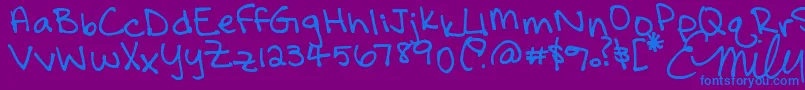 Шрифт FallIsStillLikeSummerInCalifornia – синие шрифты на фиолетовом фоне