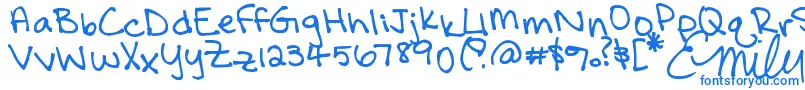 FallIsStillLikeSummerInCalifornia-Schriftart – Blaue Schriften auf weißem Hintergrund