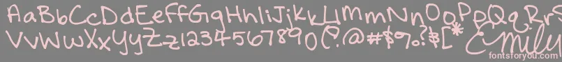 Шрифт FallIsStillLikeSummerInCalifornia – розовые шрифты на сером фоне
