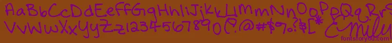 Czcionka FallIsStillLikeSummerInCalifornia – fioletowe czcionki na brązowym tle