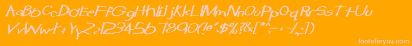 TabathaWdBoldItalic Font – Pink Fonts on Orange Background