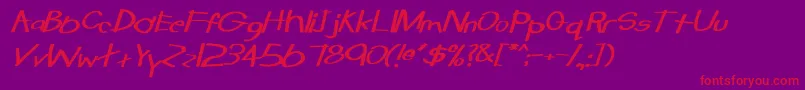 TabathaWdBoldItalic Font – Red Fonts on Purple Background