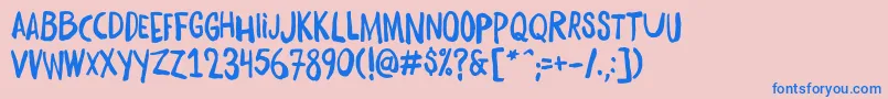 DaftBrush-fontti – siniset fontit vaaleanpunaisella taustalla