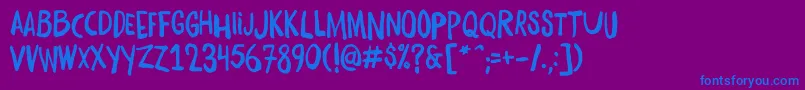 Czcionka DaftBrush – niebieskie czcionki na fioletowym tle