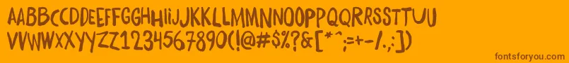 Czcionka DaftBrush – brązowe czcionki na pomarańczowym tle