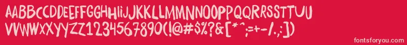 Więcej informacji o czcionce DaftBrush Czcionka DaftBrush – różowe czcionki na czerwonym tle