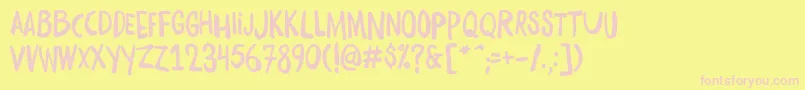 DaftBrush-Schriftart – Rosa Schriften auf gelbem Hintergrund