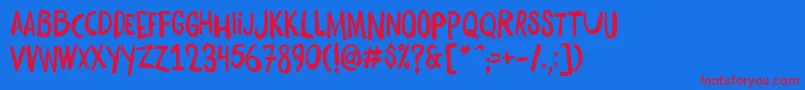 DaftBrush Font – Red Fonts on Blue Background