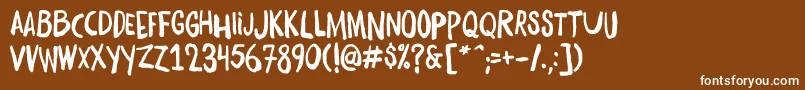 フォントDaftBrush – 茶色の背景に白い文字