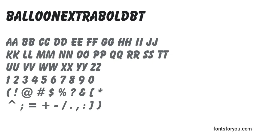 Czcionka BalloonExtraBoldBt – alfabet, cyfry, specjalne znaki