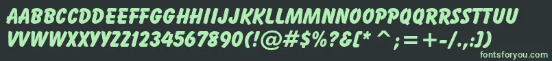 BalloonExtraBoldBt Font – Green Fonts on Black Background