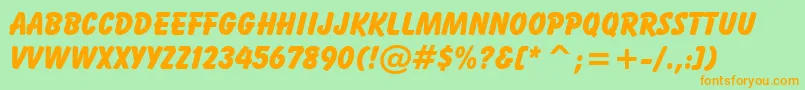 BalloonExtraBoldBt Font – Orange Fonts on Green Background