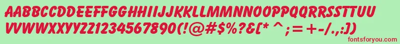 BalloonExtraBoldBt Font – Red Fonts on Green Background