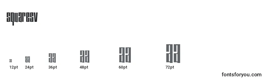 Размеры шрифта Squaresv