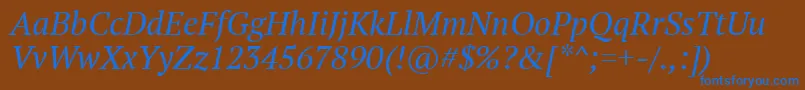 Шрифт Ptf56fW – синие шрифты на коричневом фоне