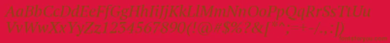 Ptf56fW Font – Brown Fonts on Red Background