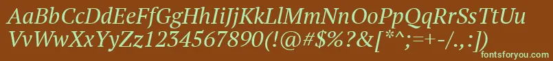 Ptf56fW Font – Green Fonts on Brown Background