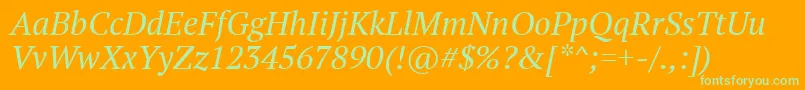Ptf56fW Font – Green Fonts on Orange Background