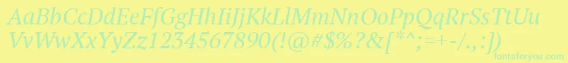 Шрифт Ptf56fW – зелёные шрифты на жёлтом фоне