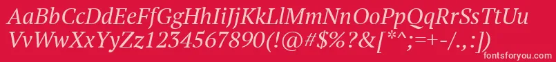 Шрифт Ptf56fW – розовые шрифты на красном фоне