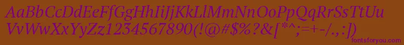 Ptf56fW Font – Purple Fonts on Brown Background