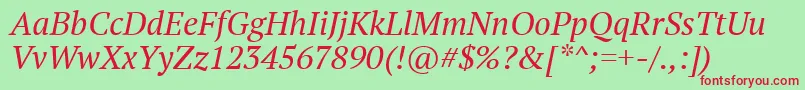 Ptf56fW Font – Red Fonts on Green Background