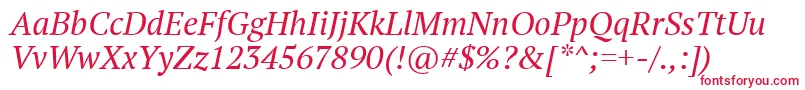 Ptf56fW-Schriftart – Rote Schriften auf weißem Hintergrund