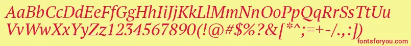 Ptf56fW Font – Red Fonts on Yellow Background