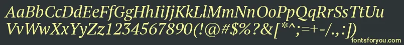 Шрифт Ptf56fW – жёлтые шрифты на чёрном фоне