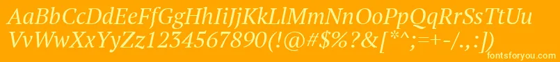 Ptf56fW Font – Yellow Fonts on Orange Background