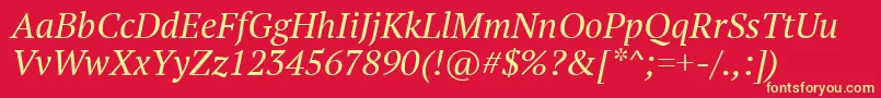 Ptf56fW Font – Yellow Fonts on Red Background