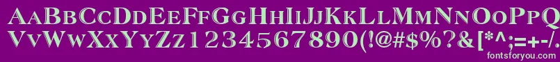 SanasoftAtlantic.Kz Font – Green Fonts on Purple Background