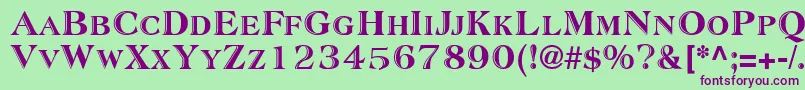 SanasoftAtlantic.Kz Font – Purple Fonts on Green Background