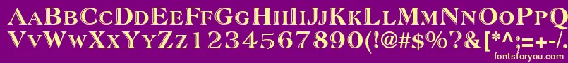 SanasoftAtlantic.Kz Font – Yellow Fonts on Purple Background