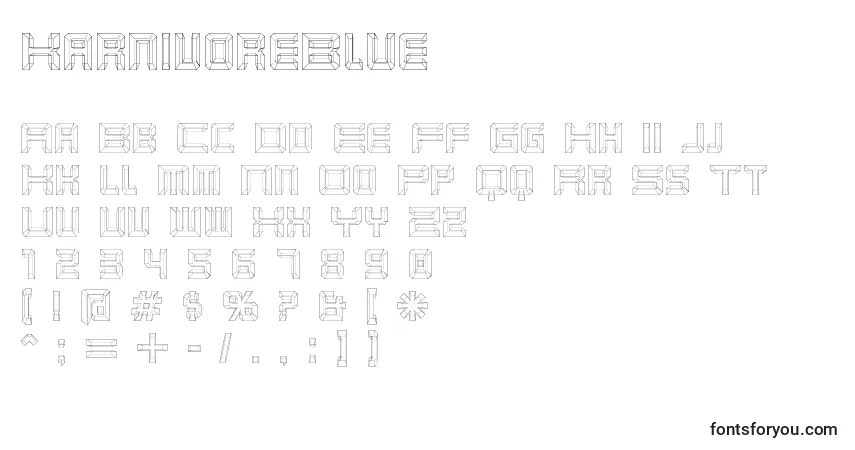 Schriftart KarnivoreBlue – Alphabet, Zahlen, spezielle Symbole