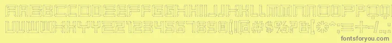 KarnivoreBlue Font – Gray Fonts on Yellow Background