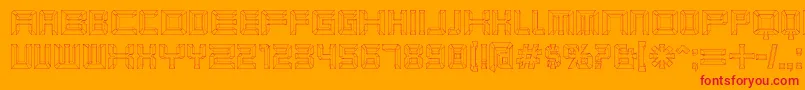 KarnivoreBlue Font – Red Fonts on Orange Background