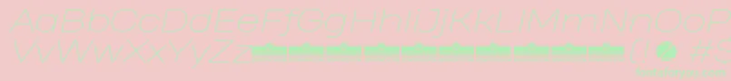 HeadingProWideThinItalicTrial Font – Green Fonts on Pink Background