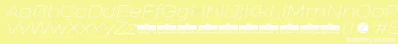 HeadingProWideThinItalicTrial Font – White Fonts on Yellow Background