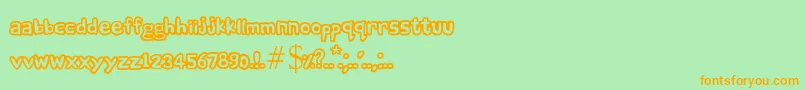 Fonte ComicAndy – fontes laranjas em um fundo verde